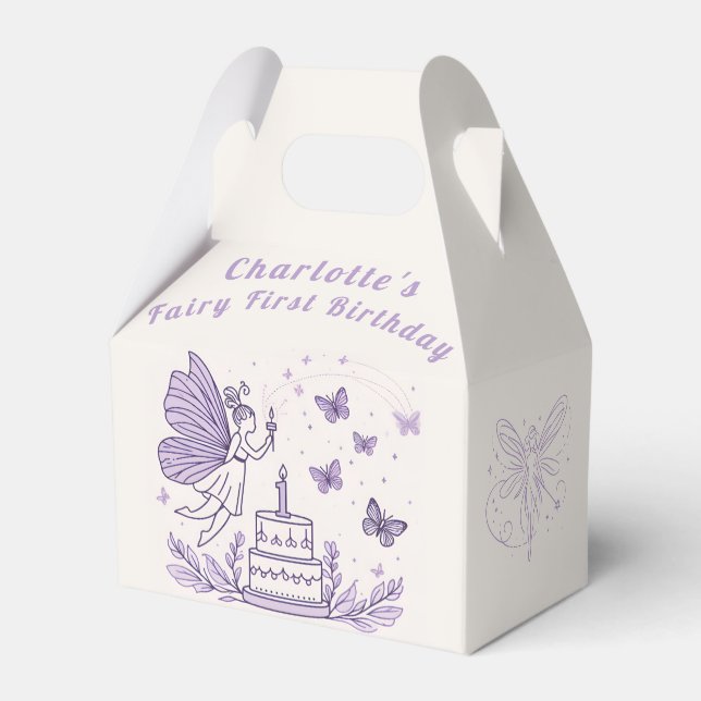 Enchanted First Candlelight - Birthday Favor Box (Front Side)