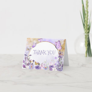 Enchanted Floral Butterfly Baby Shower Thank You Card