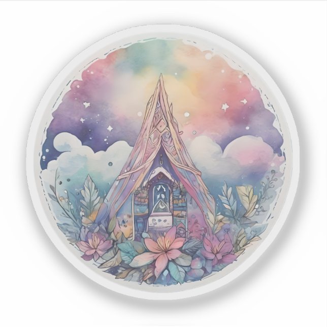 Enchanted Floral Cabin Under Starlit Skies (Front)
