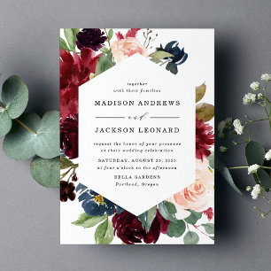Enchanted Floral   Frame Wedding Invitation