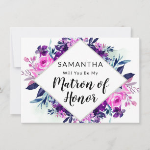 Enchanted Floral Matron of Honour Proposal Card