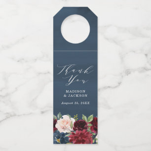 Enchanted Floral   Personalized Wedding Bottle Tag