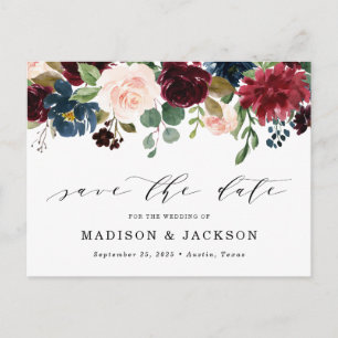 Enchanted Floral Save The Date Announcement Postcard