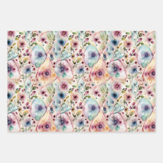 Enchanted Floral Trio Wrapping Paper Sheet
