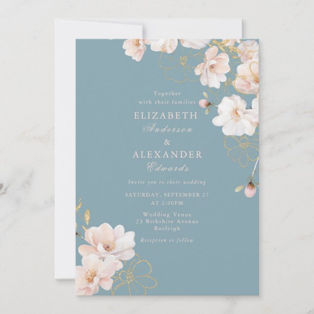 Enchanted Florals Wildflower Wedding Invitation (Front)