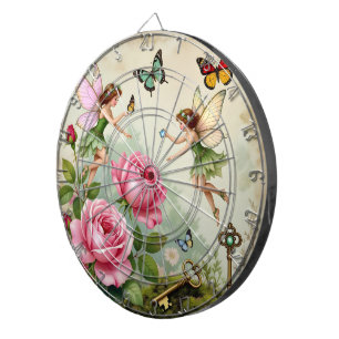Enchanted Flroral Fairies Garden Dartboard