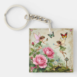 Enchanted Flroral Fairies Garden Keychain