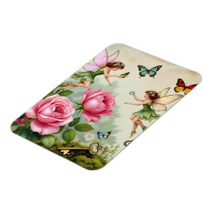 Enchanted Flroral Fairies Garden Magnet