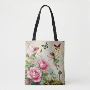 Enchanted Flroral Fairies Garden Tote Bag