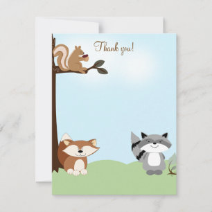 Enchanted Forest 4x5 Flat Thank you note Card