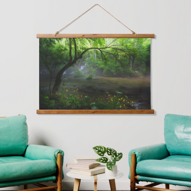 Enchanted forest and waterfall hanging tapestry (Living Room)