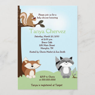 Enchanted Forest Animals Woodland Baby Shower 5x7 Invitation