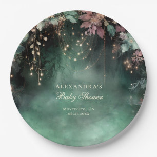 Enchanted Forest Arch Baby Shower Welcome Sign Paper Plate