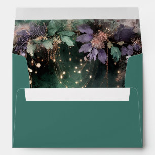 Enchanted Forest Arch Emerald Green Quinceanera Envelope