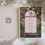 Enchanted Forest Art Deco Wedding Invitation<br><div class="desc">This invitation is a masterpiece that intertwines the mystical allure of an enchanted forest with the geometric elegance of Art Deco design. Rich emerald green forms a lush backdrop for the intricate gold foil detailing. Romantic blooms in shades of blush pink and marigold create a sense of warmth and whimsy....</div>