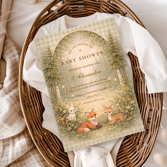 Enchanted Forest Baby Animals Baby Shower Invitation (Creator Uploaded)