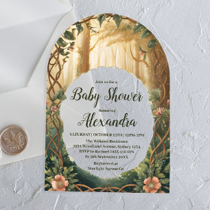 Enchanted Forest Baby Shower Acrylic Invitations
