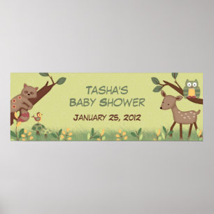 Enchanted Forest Baby Shower Banner Poster
