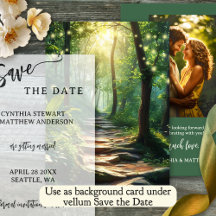 Enchanted Forest Background Save the Date Card