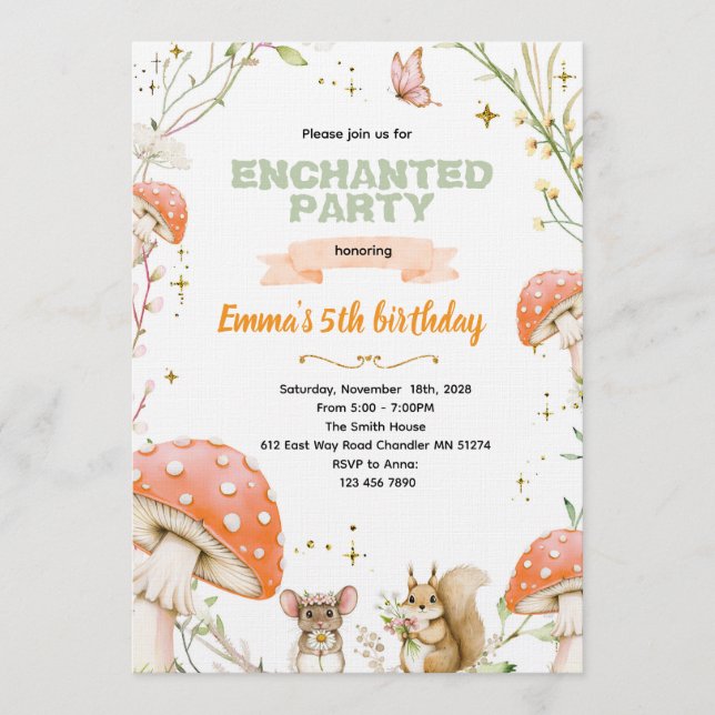 Enchanted Forest Birthday Invitation (Devant)
