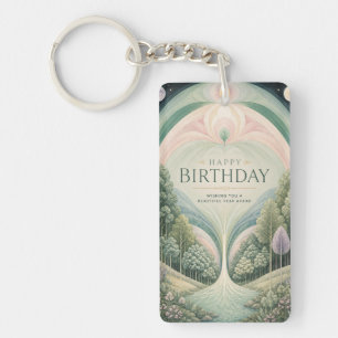 Enchanted Forest Birthday Sanctuary Keychain