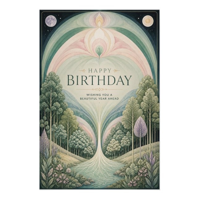 Enchanted Forest Birthday Sanctuary Poster (Front)