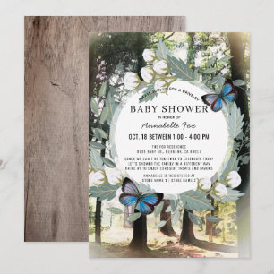 Enchanted Forest Butterfly Drive-by Baby Shower Invitation