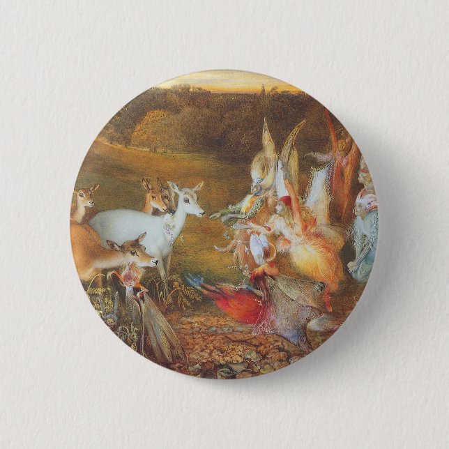 Enchanted Forest by artist John Anster Fitzgerald 2 Inch Round Button (Front)