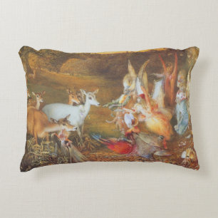 Enchanted Forest by artist John Anster Fitzgerald Accent Pillow