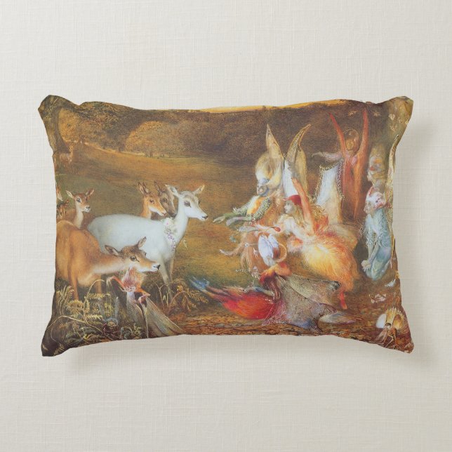 Enchanted Forest by artist John Anster Fitzgerald Accent Pillow (Front)