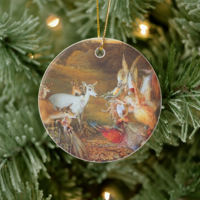 Enchanted Forest by artist John Anster Fitzgerald Ceramic Ornament (Tree)