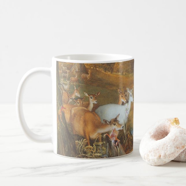 Enchanted Forest by artist John Anster Fitzgerald Coffee Mug (With Donut)