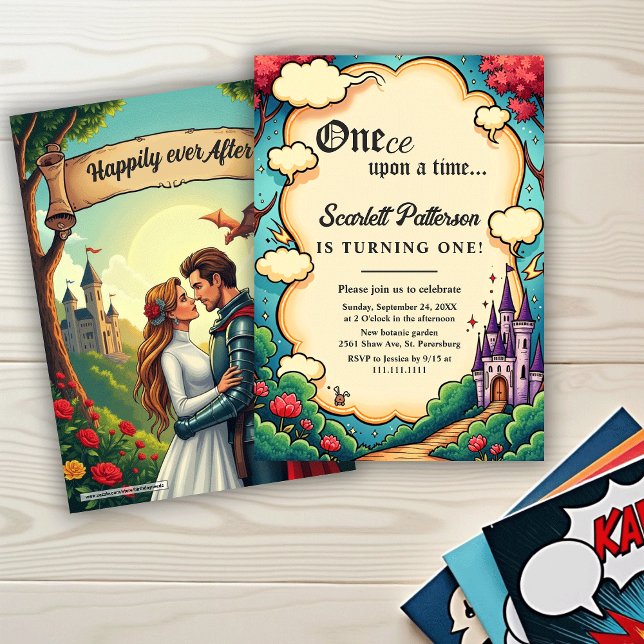Enchanted Forest Castle Fairytale 1st Birthday Invitation (Creator Uploaded)