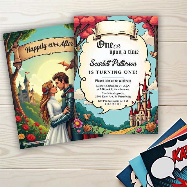 Enchanted Forest Castle Fairytale 1st Birthday Invitation (Creator Uploaded)