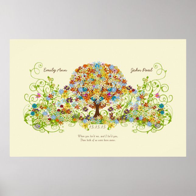 Enchanted Forest Circle of Love Wedding Tree Poster (Front)