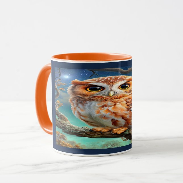 Enchanted Forest Cute Night Owl Coffee Mug (Devant gauche)