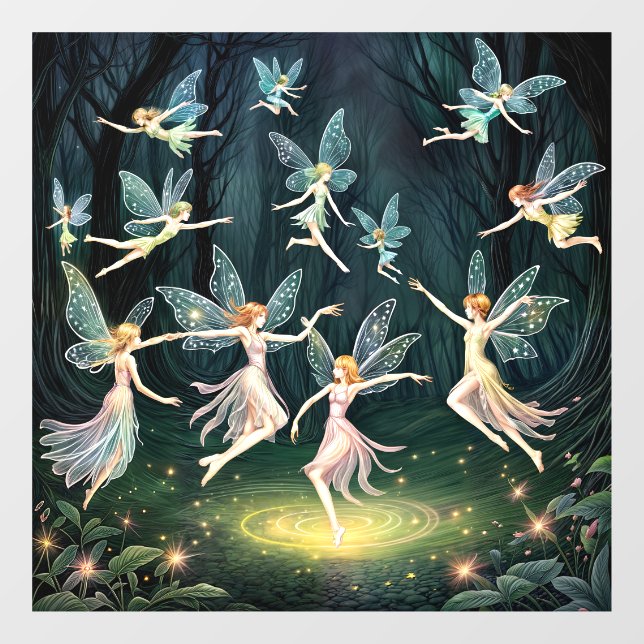 Enchanted Forest Dancing Faeries Window Cling (Sheet)