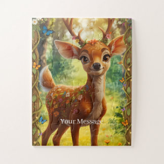 Enchanted Forest Deer Fawn Woodland Magical Jigsaw Puzzle