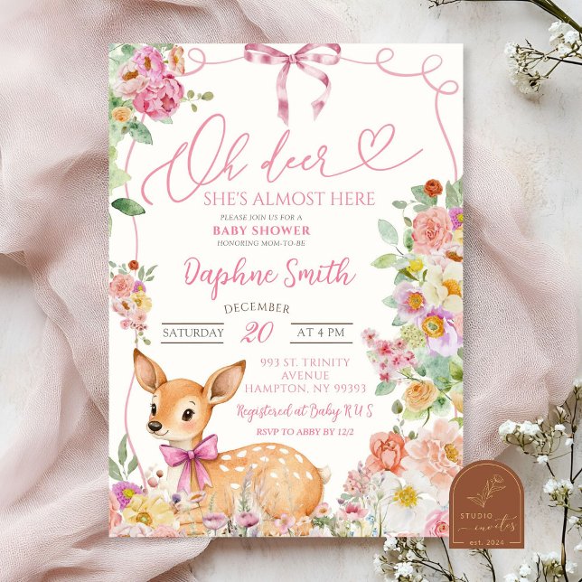 Enchanted Forest Deer Girl Baby Shower Invitation (Creator Uploaded)