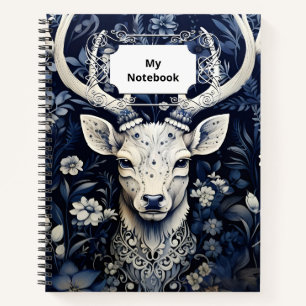 Enchanted Forest Deer Winter Bloom Notebook