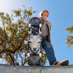 Enchanted Forest Deer Winter Bloom Skateboard