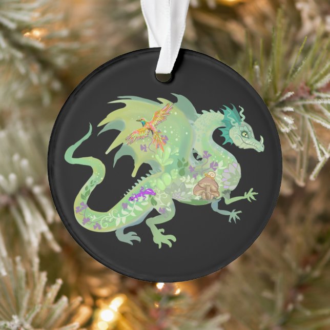 Enchanted Forest Dragon Pattern Ornament (Tree)