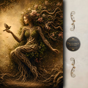 Enchanted Forest Dryad Decoupage Tissue Paper