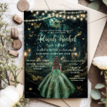 Enchanted Forest Emerald Green Dress Bat Mitzvah Invitation<br><div class="desc">Personalize this enchanting Bat Mitzvah invitation easily and quickly. Simply click the Edit Using Design Tools button to further edit the text, change font styles and font colours. Featuring a girl dressed in an emerald green dress and an enchanted forest background. The butterflies, girl and star are movable, resizable, multipliable...</div>