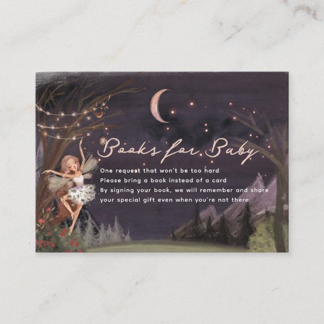 Enchanted Forest Fairy Baby Shower Book Request Enclosure Card (Front)