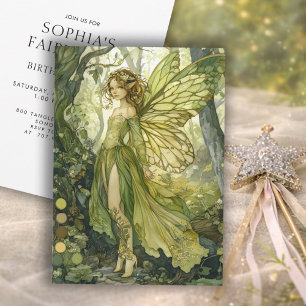Enchanted Forest Fairy Fairy First Birthday Invitation