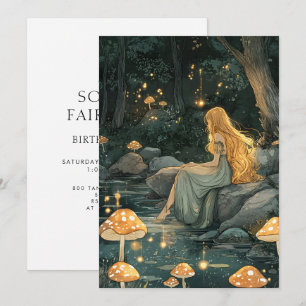 Enchanted Forest Fairy First Birthday  Invitation