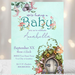 Enchanted Forest Fairy Garden Door Baby Shower Invitation