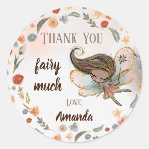 Enchanted Forest Fairy Girl Birthday Favour Gift Classic Round Sticker