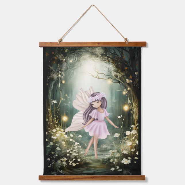 Enchanted Forest Fairy Kid's Hanging Tapestry (Front)